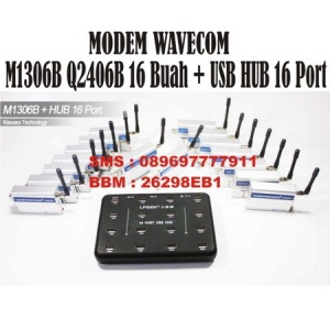 Modem Wavecom M1306B Q2406B 16 Buah + USB HUB 16 Port